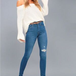 Levi’s Mile High Super Skinny Medium Wash Distressed Jeans